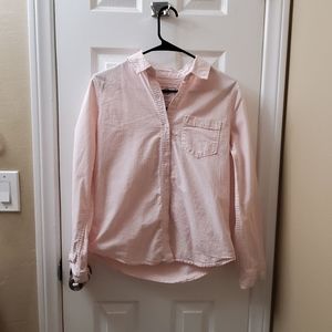 Oxford Relaxed Fit Blush/White Stripe Button Down